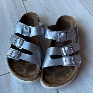 Betula by Birkenstock Silver Triple Strap Sandal